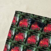 Serviette De Plage Caravane minuscule gitane rouge customisée (En situation)