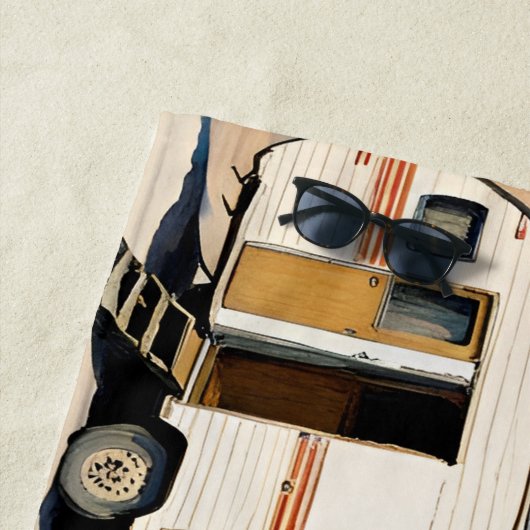 Serviette De Plage Caravane sur la plage (En situation)