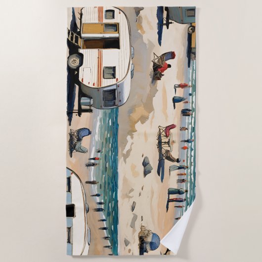 Serviette De Plage Caravane sur la plage (Devant)