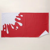 Serviette De Plage Cardinal blanc Paint Splash Rouge (Devant)