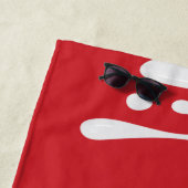 Serviette De Plage Cardinal blanc Paint Splash Rouge (En situation)