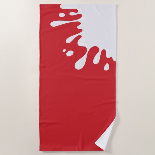 Serviette De Plage Cardinal blanc Paint Splash Rouge (Devant)