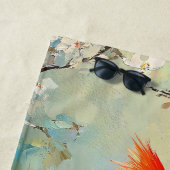 Serviette De Plage Cardinal White Fleuroming Art (En situation)