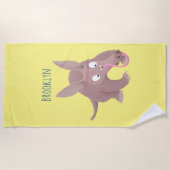 Serviette De Plage Caricature amusante de Aardvark (Devant)