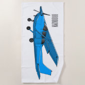 Serviette De Plage Caricature d'avion à voilure fixe (Devant)