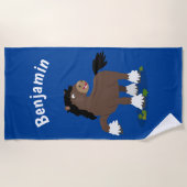 Serviette De Plage Caricature de cheval de trait de Cute Clydesdale (Devant)