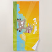 Serviette De Plage Caricature de chèvre billy joyeux (Devant)