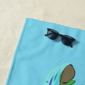 Serviette De Plage Caricature de grenouille vert mignon (En situation)