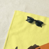 Serviette De Plage Caricature de la pelle orange (En situation)