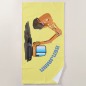 Serviette De Plage Caricature de la pelle orange (Devant)