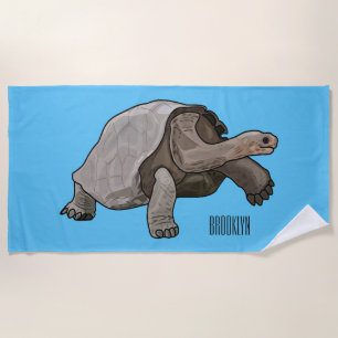 Serviette De Plage Caricature de la tortue des Galapagos