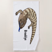 Serviette De Plage Caricature de lézard rouge (Devant)