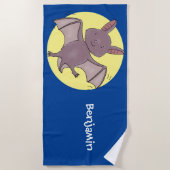 Serviette De Plage Caricature de vol de chauve-souris (Devant)