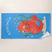 Serviette De Plage Caricature d'hippocampe pygmée (Devant)