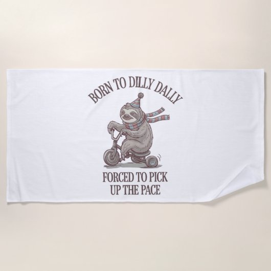 Serviette De Plage Caricature moto Lazy Sloth Retro (Devant)