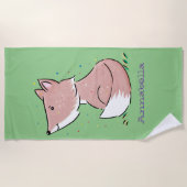 Serviette De Plage Caricature pour bébé renard (Devant)