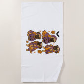 Serviette De Plage Carlin Chien Fantôme Halloween Éffrayant (Devant)