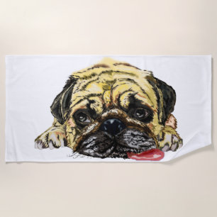 Serviette De Plage Carlin Chien Funny Beach Towne - Vos couleurs