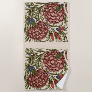 Serviette De Plage Carnation Tile Fleur Art antique