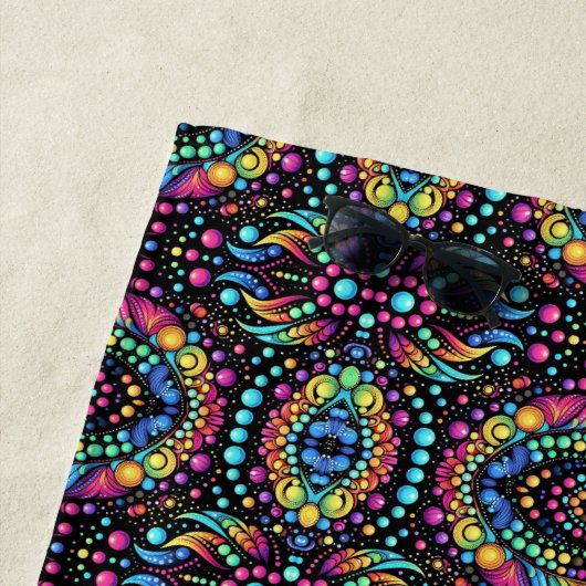 Serviette De Plage Carnaval Arc-en-ciel (En situation)