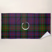 Serviette De Plage Carnegie Clan Tartan Plaid Monogram Beach Towne (Devant)