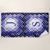 Serviette De Plage Carré dimensionnel - Navy-JS (Devant)
