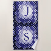 Serviette De Plage Carré dimensionnel - Navy-JS (Devant)