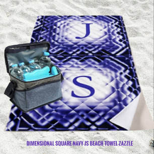 Serviette De Plage Carré dimensionnel - Navy-JS