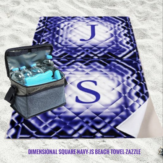 Serviette De Plage Carré dimensionnel - Navy-JS