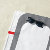 Serviette De Plage Carré rétro Rouge gris noir blanc Motif tendance (En situation)