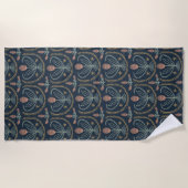 Serviette De Plage Carreaux à main lucile tracés à motifs floraux Mar (Devant)