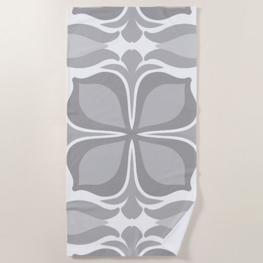 Serviette De Plage Carreaux géométriques neutres (Devant)