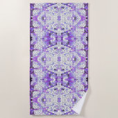 Serviette De Plage Carreaux violets - mosaïque, style grec, (Devant)