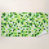 Serviette De Plage Carrelage de piscine, Carrelage en mosaïque verte, (Devant)