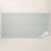 Serviette De Plage Carrelage jaune et bleu (Devant)