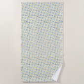Serviette De Plage Carrelage jaune et bleu (Devant)