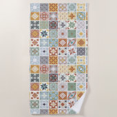 Serviette De Plage Carrelage méditerranéen (Devant)