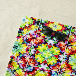 Serviette De Plage Carrelage méditerranéen, Carreaux d'encre d'alcool