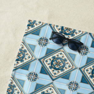 Serviette De Plage Carrelage méditerranéen, Portugais, Azulejo, Majol