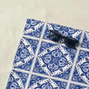 Serviette De Plage Carrelage méditerranéen, Portugais, Azulejo, Majol