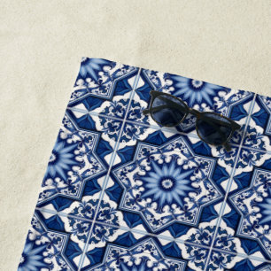 Serviette De Plage Carrelage méditerranéen, Portugais, Azulejo, Majol