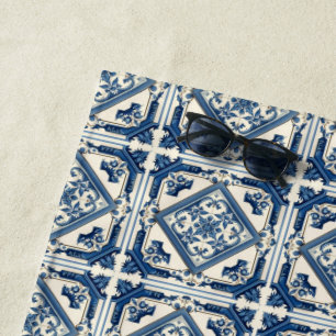 Serviette De Plage Carrelage méditerranéen, Portugais, Azulejo, Majol