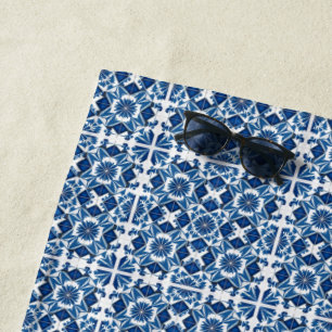 Serviette De Plage Carrelage méditerranéen, Portugais, Azulejo, Majol