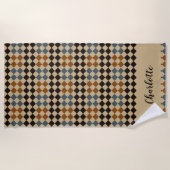 Serviette De Plage Carrelage mosaïque personnalisé (Devant)