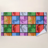 Serviette De Plage Carrés de dinosaure (Devant)