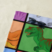 Serviette De Plage Carrés de dinosaure (En situation)
