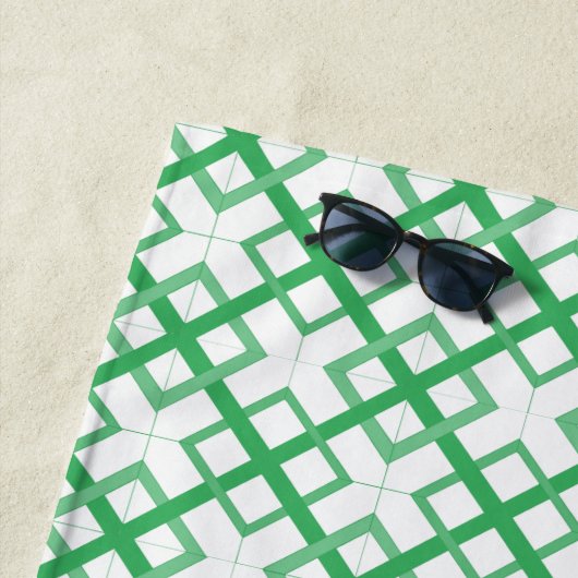 Serviette de plage - Carrés entrelacés (En situation)