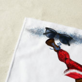 Serviette De Plage Carrosserie de la plage de Noël Père Noël avec cad (En situation)