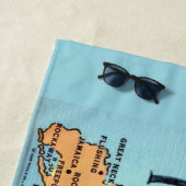 Serviette De Plage Carte ancienne de Long Island (En situation)