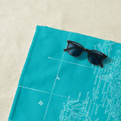 Serviette De Plage Carte Blue Cuba (En situation)